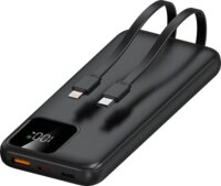 S-Link IP-G16L Powerbank 10000mAh 20W integrált USB-C + Lightning kábellel - Fekete
