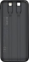 S-Link IP-G16L Powerbank 10000mAh 20W integrált USB-C + Lightning kábellel - Fekete