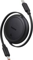 Baseus Free2Pull Mini Visszahúzható USB-C apa - USB-C apa Adat és Töltőkábel 1m - Fekete