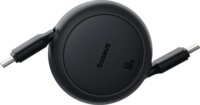 Baseus Free2Pull Mini Visszahúzható USB-C apa - USB-C apa Adat és Töltőkábel 1m - Fekete
