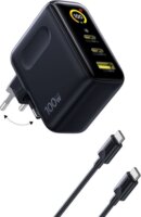 Baseus PicoGo AE21 USB-A / 2x USB-C Hálózati Gyorstöltő Adapter 100W + USB-C Kábel 1.5m - Fekete