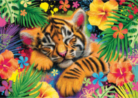Schmidt Spiele 58889 Virágok között alvó tigris 1000 darabos puzzle