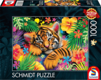 Schmidt Spiele 58889 Virágok között alvó tigris 1000 darabos puzzle