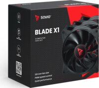 Savio X1 120mm PWM Rendszerhűtő Ventilátor 3db - Fekete