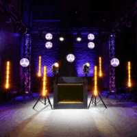 DNA Professional DJ BOOTH BK Hordozható Acél DJ Pult RGB LED plexi előlappal - Fekete