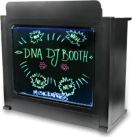 DNA Professional DJ BOOTH BK Hordozható Acél DJ Pult RGB LED plexi előlappal - Fekete