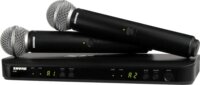 Shure BLX288E/SM58-H8E Vezeték nélküli mikrofon szett 2db + vevőegység - Fekete