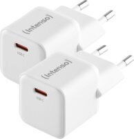 Intenso W30C USB-C GaN Hálózati Gyorstöltő Adapter 30W (2db / csomag) - Fehér