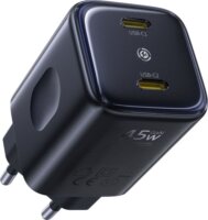 Baseus PicoGo AN13 2x USB-C Hálózati Gyorstöltő Adapter 45W - Fekete