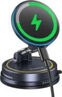 Baseus PrimeTrip VC2 Flex Pro Mobiltelefon autós tartó / Wireless Töltő QI 15W - Fekete