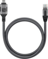 Techly ICOC-U3C-RJ45-030 USB-C - F/UTP Cat6 RJ45 Patch Kábel 3m - Ezüst / Fekete