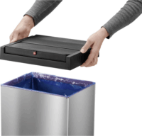 Hailo Big-Box Swing XL 52 literes önzáró műanyag szemetes - Ezüst/Fekete