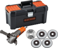 Black & Decker BEG220KA5-QS Elektromos Sarokcsiszoló Flex készlet kofferben Ø125mm 900W