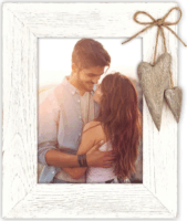 ZEP RE646W 10x15cm Fa képkeret szív dekorációval - Fehér