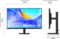 Samsung 32" LS32D800UBUXEN ViewFinity S8 16:9 4K UHD VA Monitor - Fekete
