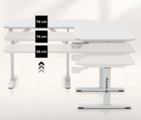 Huzaro Hero 7.3 Manuálisan állítható Gamer sarok asztal 140 x 60 x 56-79 cm - Fehér