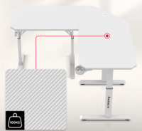 Huzaro Hero 7.3 Manuálisan állítható Gamer sarok asztal 140 x 60 x 56-79 cm - Fehér