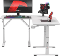Huzaro Hero 7.3 Manuálisan állítható Gamer sarok asztal 140 x 60 x 56-79 cm - Fehér