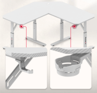 Huzaro Hero 7.3 Manuálisan állítható Gamer sarok asztal 140 x 60 x 56-79 cm - Fehér