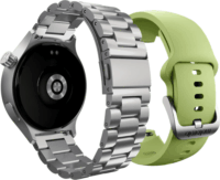 Motorola Moto Watch GPS Férfi Okosóra 47mm Zöld ajándék szíjjal - Ezüst