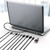 Digitus DA-70919 Univerzális USB-C 12-Port Laptop Dokkoló Állomás 100 Watt