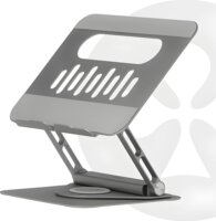 Club 3D CSV-2554 Laptop tartó Alumínium Állvány + beépített USB-C HUB 100W - Ezüst