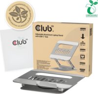 Club 3D CSV-2554 Laptop tartó Alumínium Állvány + beépített USB-C HUB 100W - Ezüst