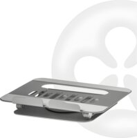 Club 3D CSV-2554 Laptop tartó Alumínium Állvány + beépített USB-C HUB 100W - Ezüst