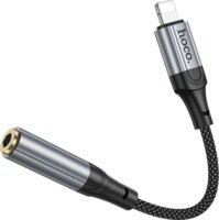 Hoco LS36A Lightning apa - 3,5mm Jack anya Átalakító Adapter - Ezüst/Fekete