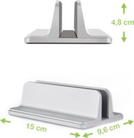 Techly ICA-TBL 010 Függőleges Állítható Alumínium Laptop Asztali Állvány - Ezüst