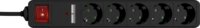 Gembird SPG5-U2-5-02 220V Túlfeszültség védő elosztó 5 aljzatos 1.5m - Fekete