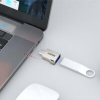 Unitek A1025GNI USB-C apa - USB-A anya OTG Adapter - Ezüst