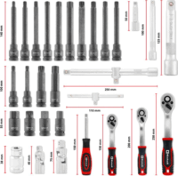 Einhell E-Case Autós szerszámkészlet kofferben (121 db / csomag)
