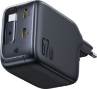 Baseus EnerCore CJ11 2x USB-C Hálozati Gyorstöltő Adapter 67W + Visszahúzható integrált USB-C Kábel - Fekete