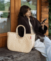 Reisenthel leo vanilla loopshopper M Bevásárlótáska - Bézs/Mintás