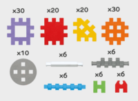 Marioinex Mini Waffle Építőkockák 140 darabos építőkészlet