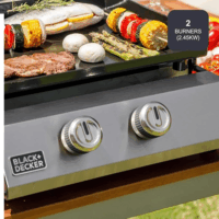 Black+Decker BXOP4900E 2 égős Gázgrill 2 x 2450 W - Fekete/Ezüst