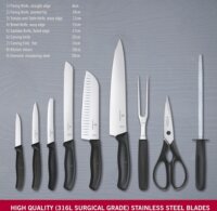 Victorinox Classic Rozsdamentes acél késkészlet 9 darabos - Fekete / Bézs