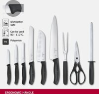 Victorinox Classic Rozsdamentes acél késkészlet 9 darabos - Fekete / Bézs