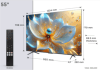 TCL 55" 55T8C 16:9 4K UltraHD QLED Smart Google TV