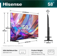 Hisense 58" 58E7S 16:9 4K UltraHD Hi-QLED Smart Vidaa TV