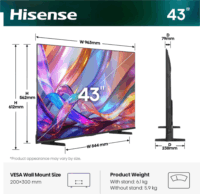 Hisense 43" 43E7S 16:9 4K UltraHD Hi-QLED Smart Vidaa TV