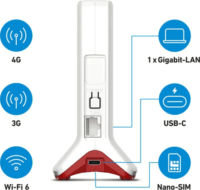 FRITZ! Box 6825 3G/4G LTE WiFi6 Router - Fehér