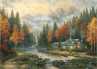 Schmidt Spiele Thomas Kinkade Studios - Őszi este a tóparton 1000 darabos puzzle