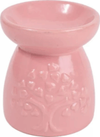 Iris kerámia olajmécses szív leveles fa mintával 8 cm - Rózsaszín