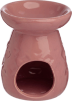 Iris kerámia olajmécses szív leveles fa mintával 8 cm - Rózsaszín