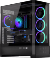 ENDORFY Aquarius 8000 Corona Midi Torony Számítógépház + 4db 120mm ventilátor - Fekete