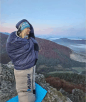 Husky HC0-0055 Dopy Kacsatoll Hálózsák 220 x 85 cm (-25 / -2°C) - Kék/Szürke