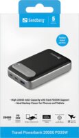 Sandberg 421-41 Powerbank 20000mAh 35W - Fekete/Szürke