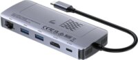 Unitek D1120A01 USB-C 6-port HUB 100W beépített M.2 NVMe/SATA SSD házzal